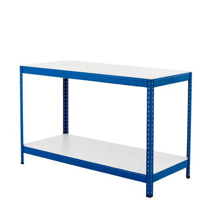 Blue Workbench With 2 x Melamine Shelves - Up To 300kg UDL