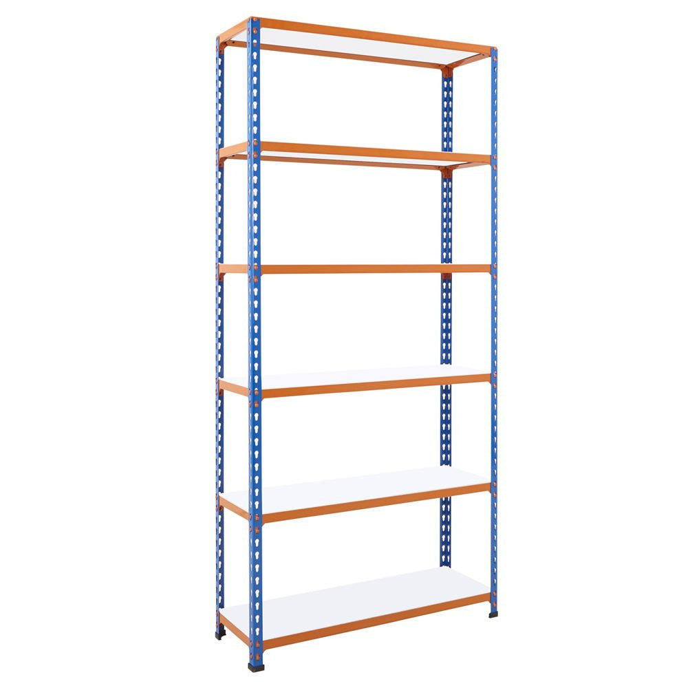 Multipurpose Shelving With 6 x Easy Clean Melamine Shelves - H1980 x D455mm - 340kg Max UDL/Shelf