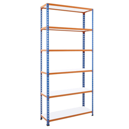 Multipurpose Shelving With 6 x Easy Clean Melamine Shelves - H1980 x D455mm - 340kg Max UDL/Shelf