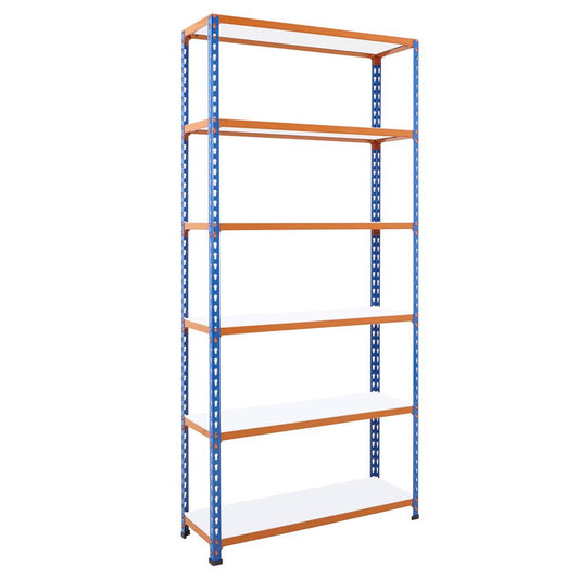 Multipurpose Shelving With 6 x Easy Clean Melamine Shelves - H1980 x D455mm - 340kg Max UDL/Shelf