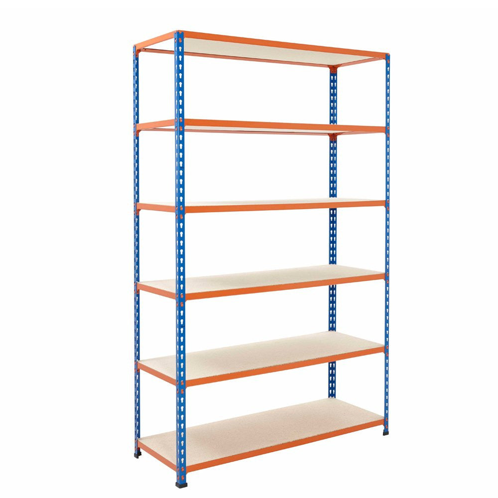 Multipurpose Freestanding Shelving Unit With 6 x Chipboard Shelves - H1980 x W915mm - 340kg Max UDL/Shelf
