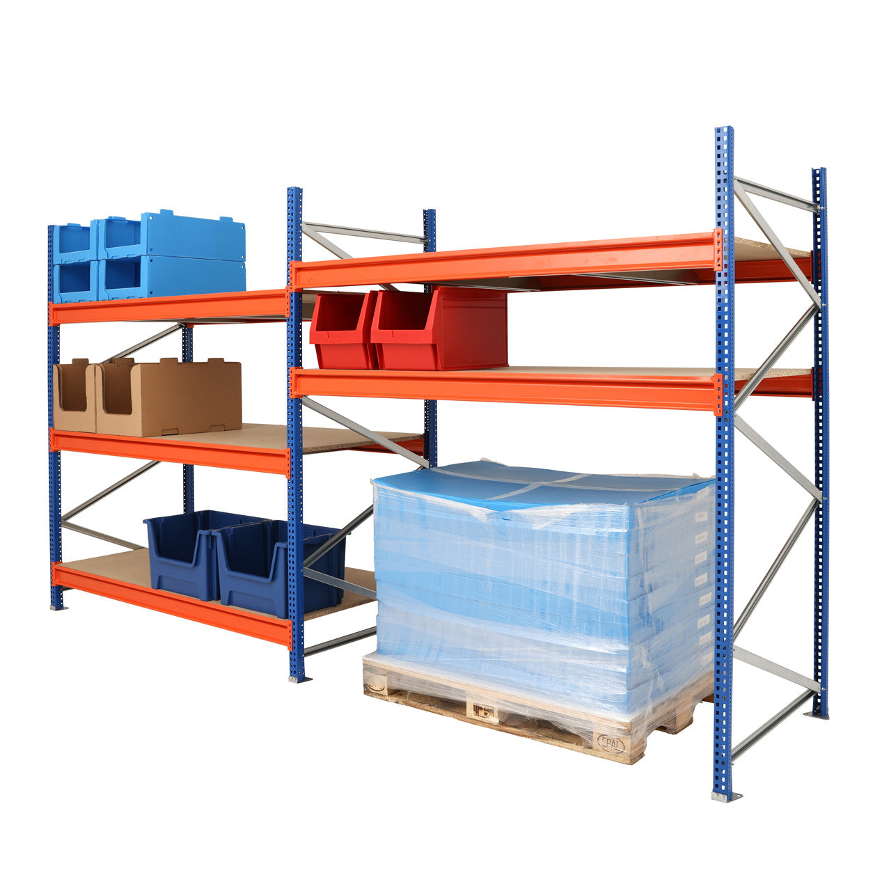 Longspan Warehouse Racking Shelving Frame - Depth: 600mm - Max 4000kg UDL