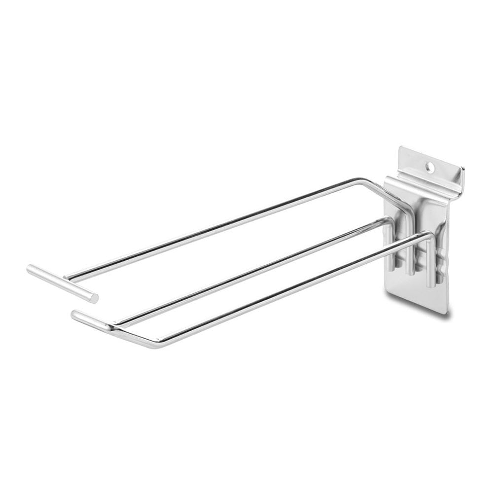 6-Inch Slatwall Euro Hook with Ticket Bar - 150mm