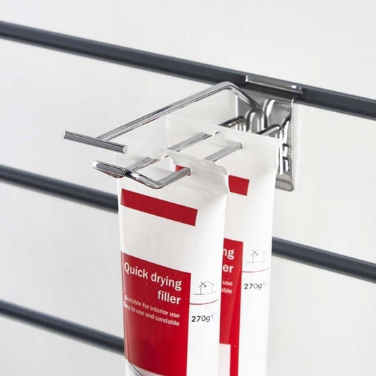 6-Inch Slatwall Euro Hook with Ticket Bar - 150mm