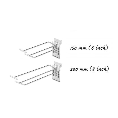 6-Inch Slatwall Euro Hook with Ticket Bar - 150mm