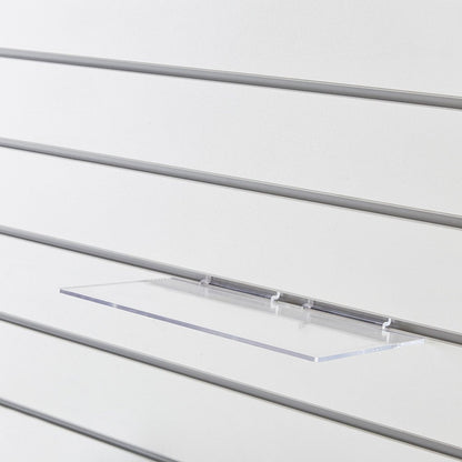 Clear Acrylic Slatwall Shelf - W305 x D150mm