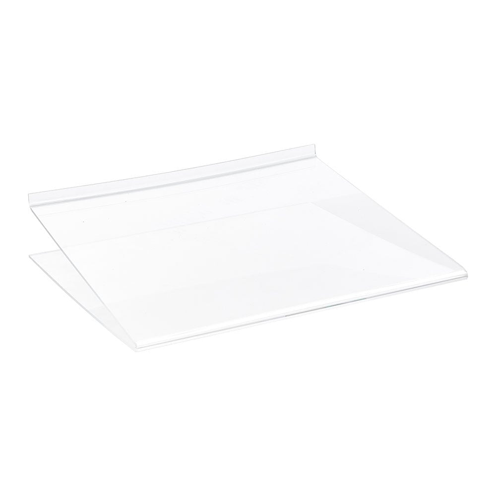 Clear Acrylic Slatwall Shelf with Bottom Support - W300 x D300mm