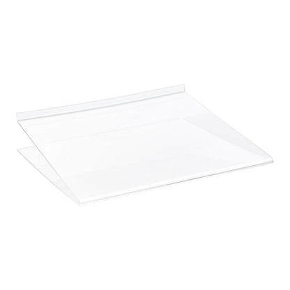 Clear Acrylic Slatwall Shelf with Bottom Support - W300 x D300mm