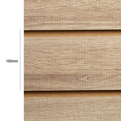 Rustic Oak Slatwall Panel - 100mm Centres - 18mm MDF