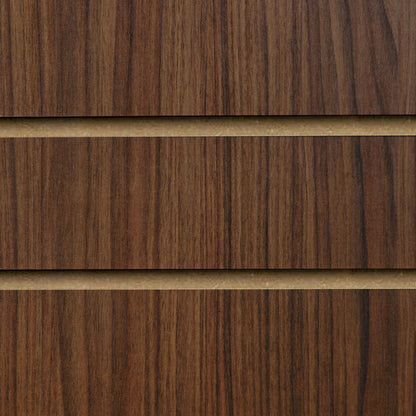 Walnut Slatwall Panel - 100mm Centres - 18mm MDF