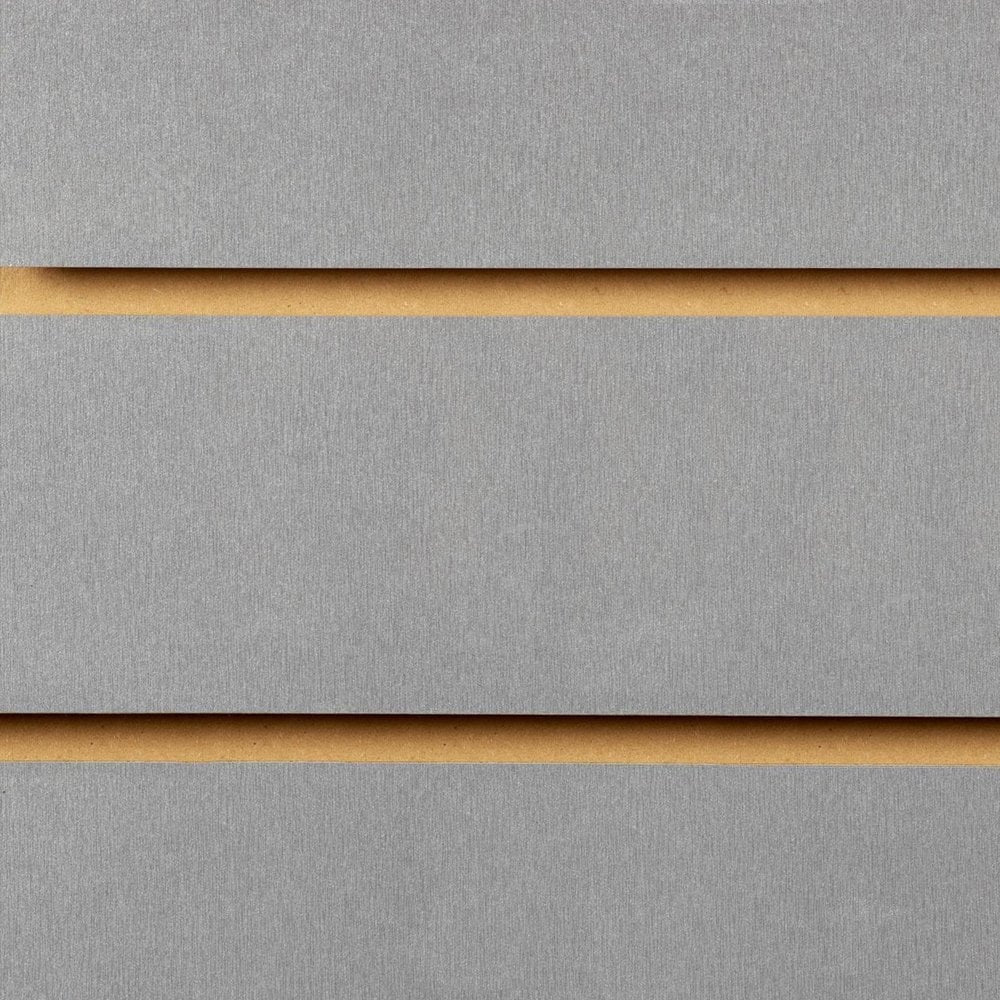 Silver Slatwall Panel - 100mm Centres - 18mm MDF