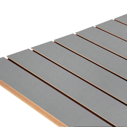 Silver Slatwall Panel - 100mm Centres - 18mm MDF