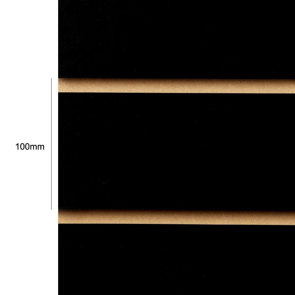 Black Slatwall Panel - 100mm Centres - 18mm MDF