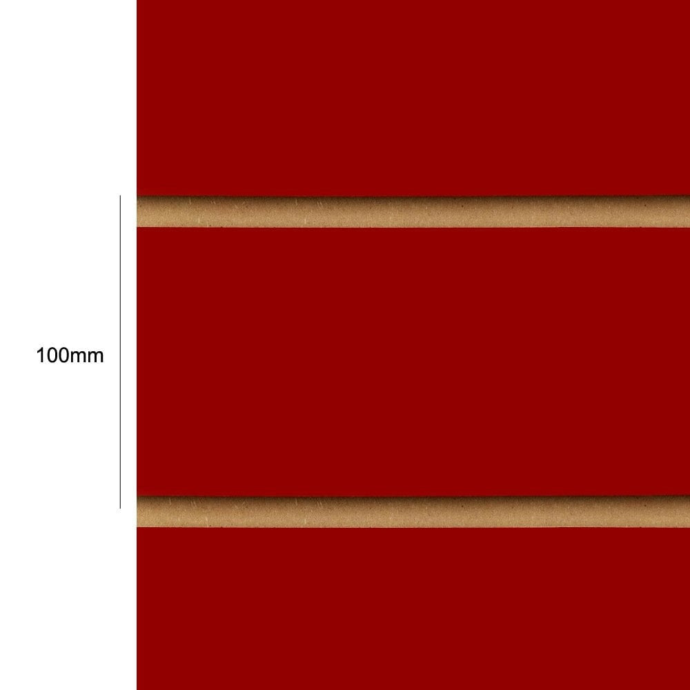 Red Slatwall Panel - 100mm Centres - 18mm MDF