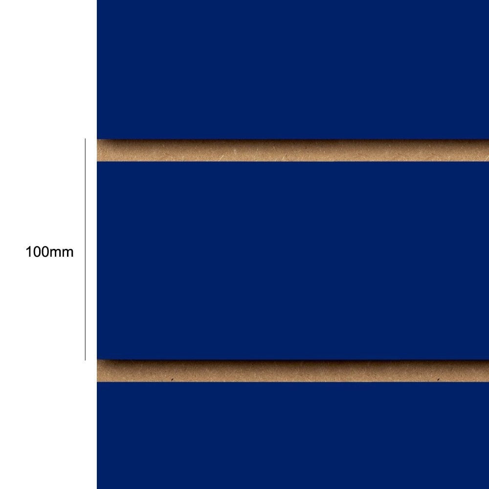 Blue Slatwall Panel - 100mm Centres - 18mm MDF