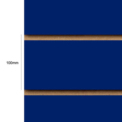 Blue Slatwall Panel - 100mm Centres - 18mm MDF