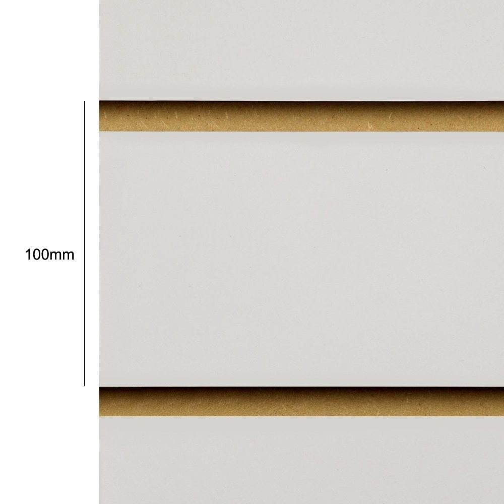 Grey  Slatwall Panel - 100mm Centres - 18mm MDF