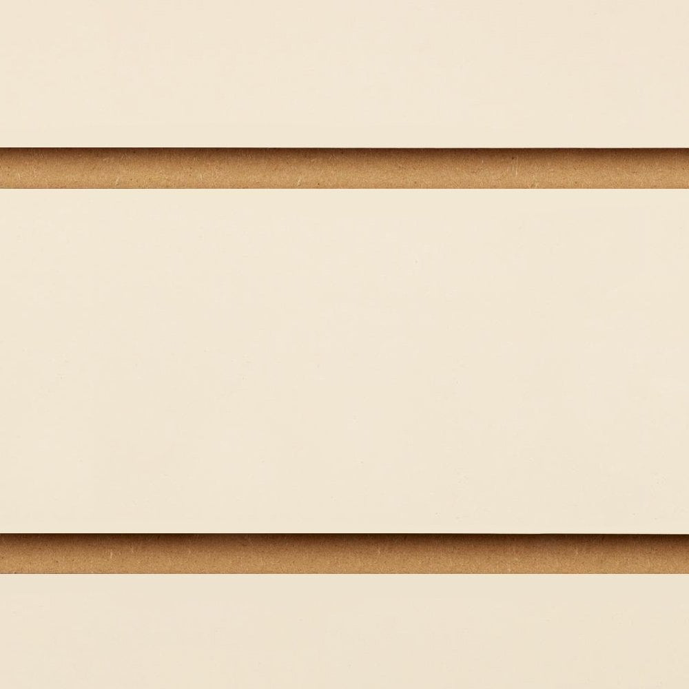 Cream Slatwall Panel - 100mm Centres - 18mm MDF