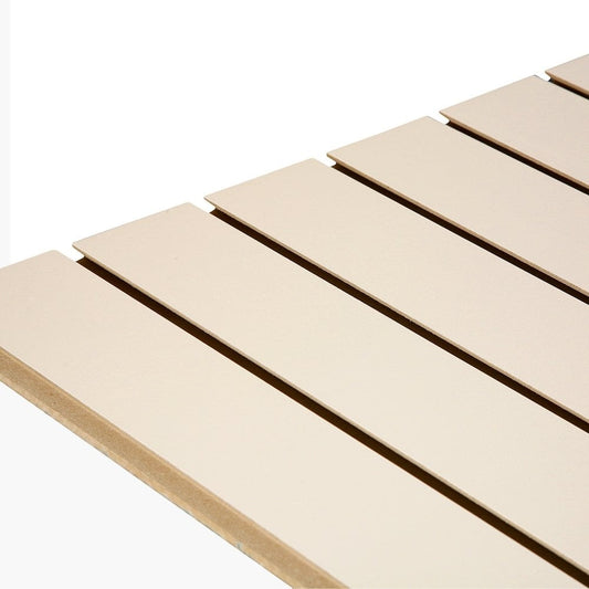 Cream Slatwall Panel - 100mm Centres - 18mm MDF