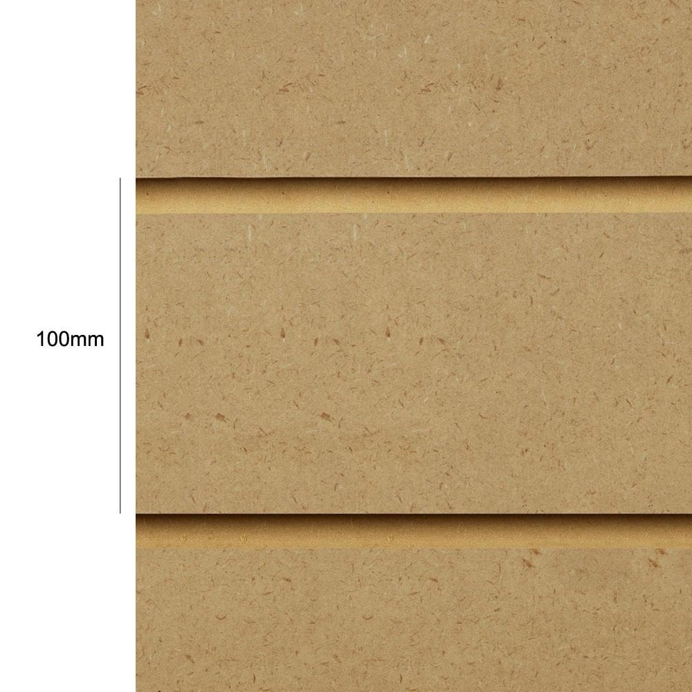 Unfinished Slatwall Panel - 100mm Centres - 18mm MDF