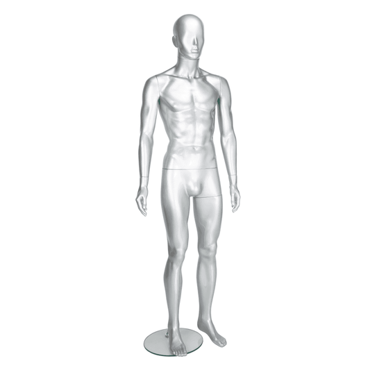 Candor Mannequin 03 - Male - Gloss Silver - Eco-Friendly Plastic