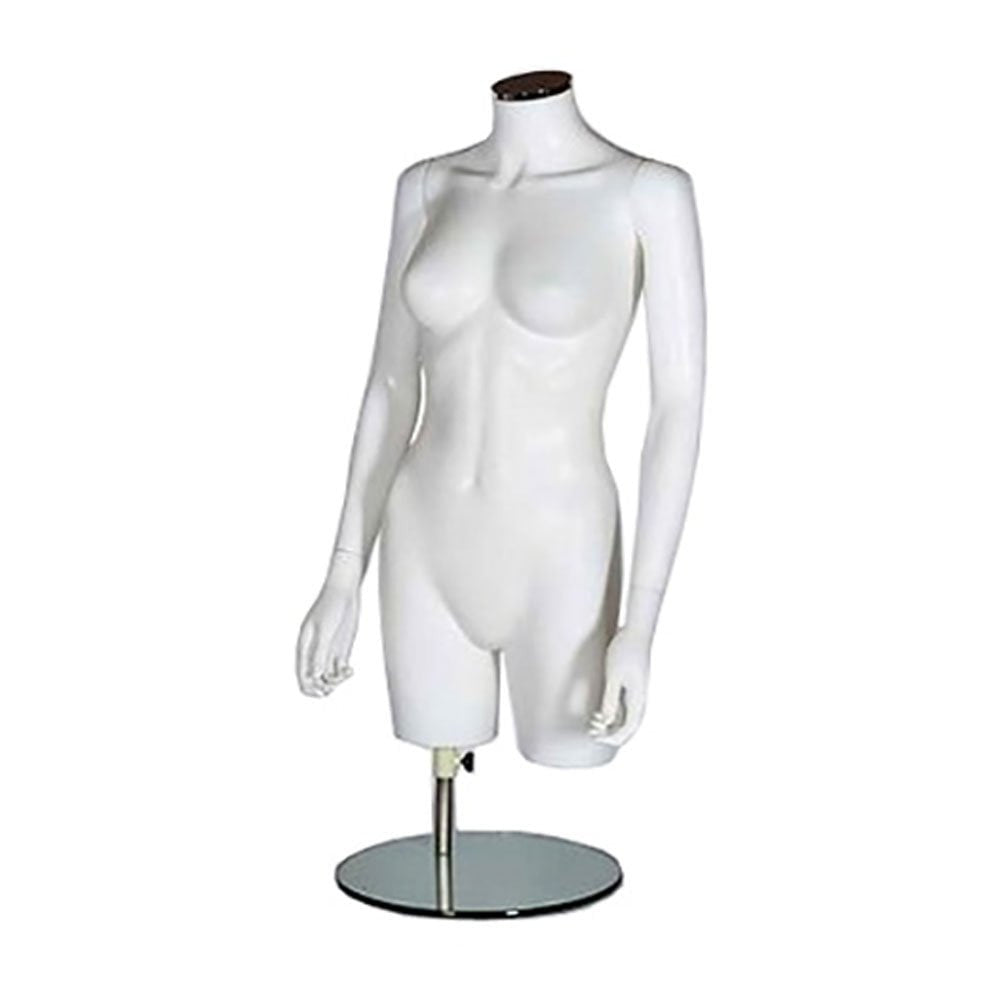 Headless Mannequin Torso with Arms - Female - Matt White