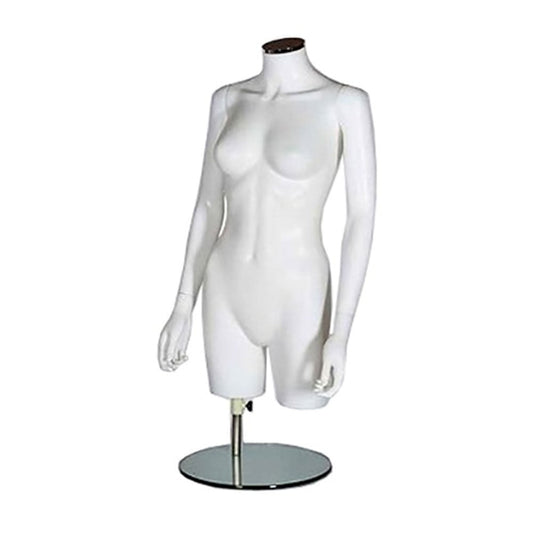 Headless Mannequin Torso with Arms - Female - Matt White