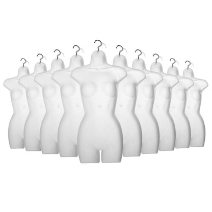 10 x White Frosted Hanging Body Forms - Female - H870mm