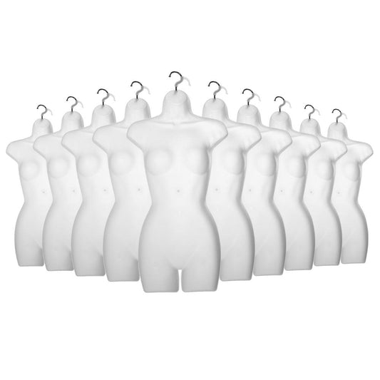 10 x White Frosted Hanging Body Forms - Female - H870mm