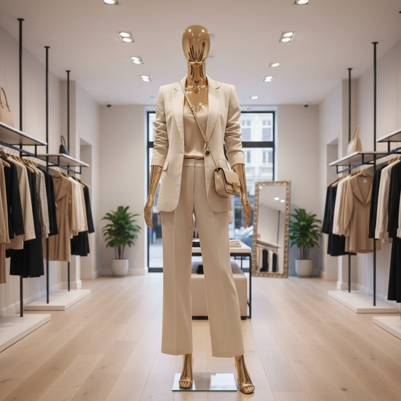 Faceless Mannequin 03 - Female - Metallic Pale Rose Gold - Eco-Friendly Plastic