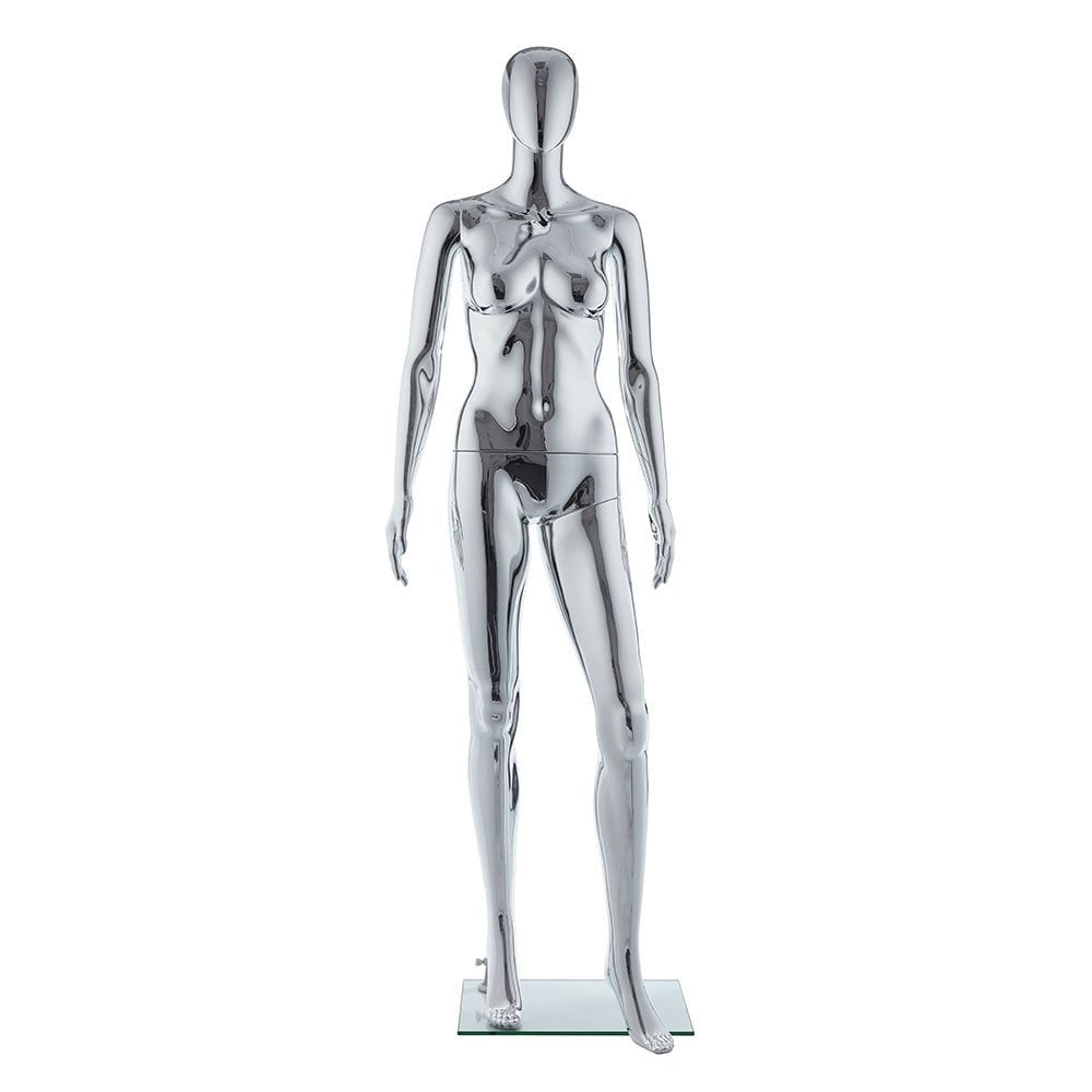 Galaxy Faceless Mannequin 01 - Female - Metallic Chrome - Eco-Friendly Plastic