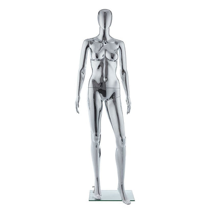 Galaxy Faceless Mannequin 01 - Female - Metallic Chrome - Eco-Friendly Plastic