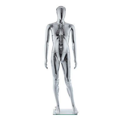 Future Faceless Mannequin - Male - Metallic Chrome - Eco-Friendly Plastic
