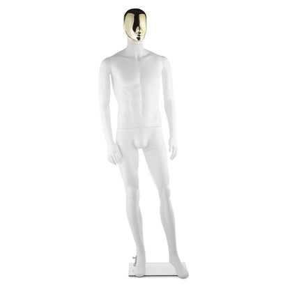 Focus Mannequin 02 - Male - Matt White - Silver Face
