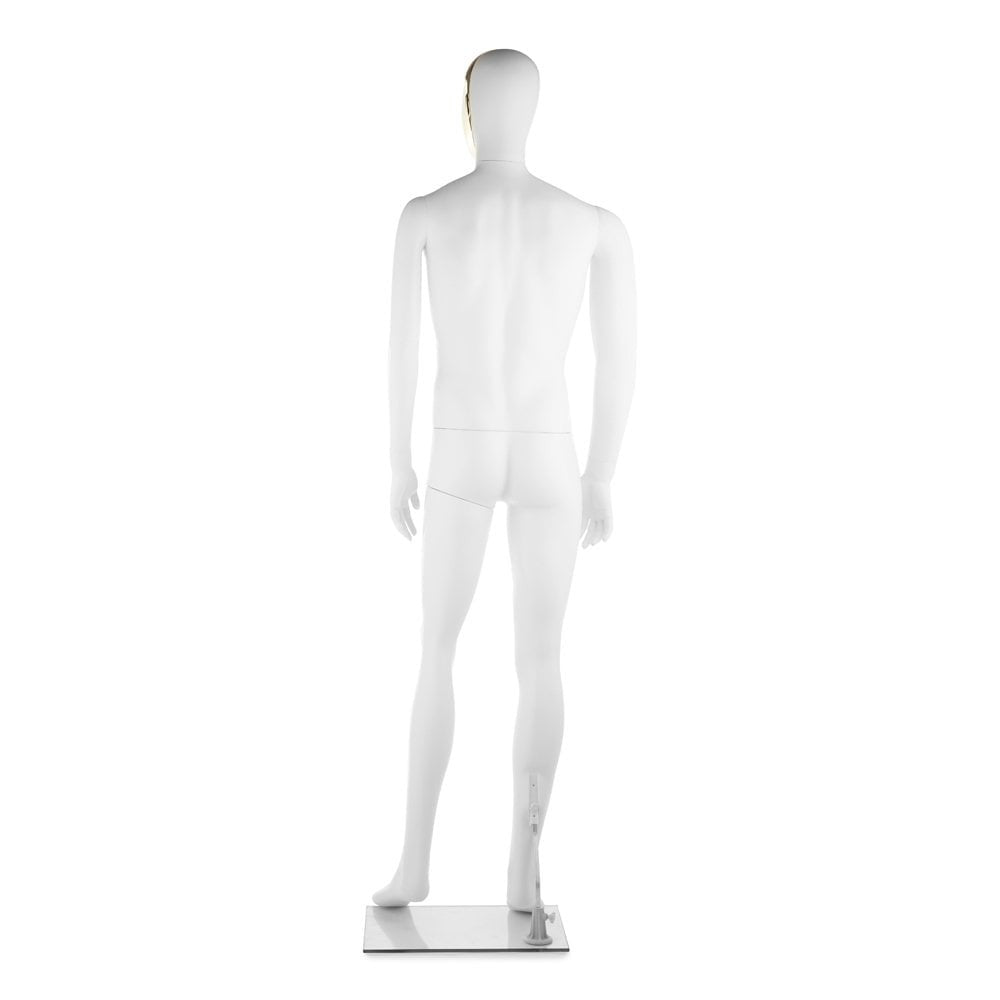 Focus Mannequin 02 - Male - Matt White - Silver Face