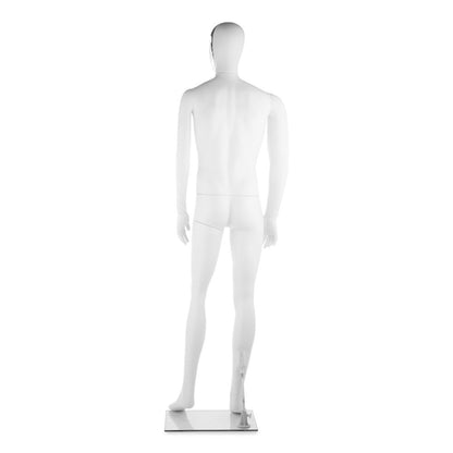 Focus Mannequin 02 - Male - Matt White - Silver Face
