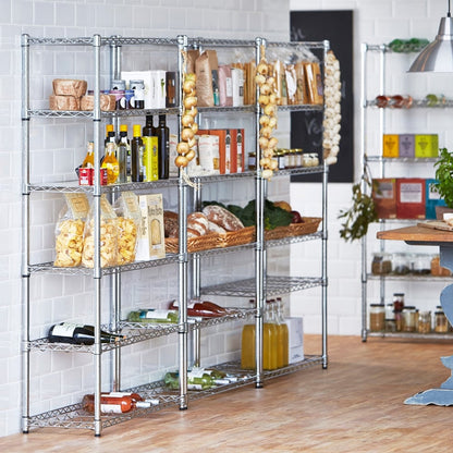 Chrome Wire Corner Shelf for Chrome Wire Shelving - W680 x D680mm - Fits 450mm Deep Shelving