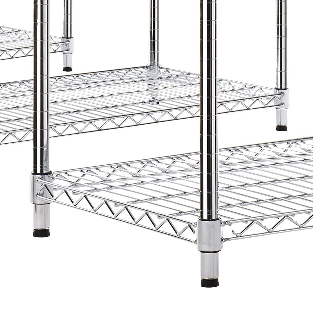 3 x 5 Tier Heavy Duty Chrome Wire Shelving Units - H1800 x D450mm