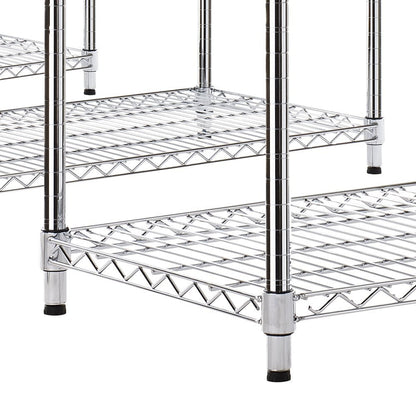3 x 5 Tier Heavy Duty Chrome Wire Shelving Units - H1800 x D450mm
