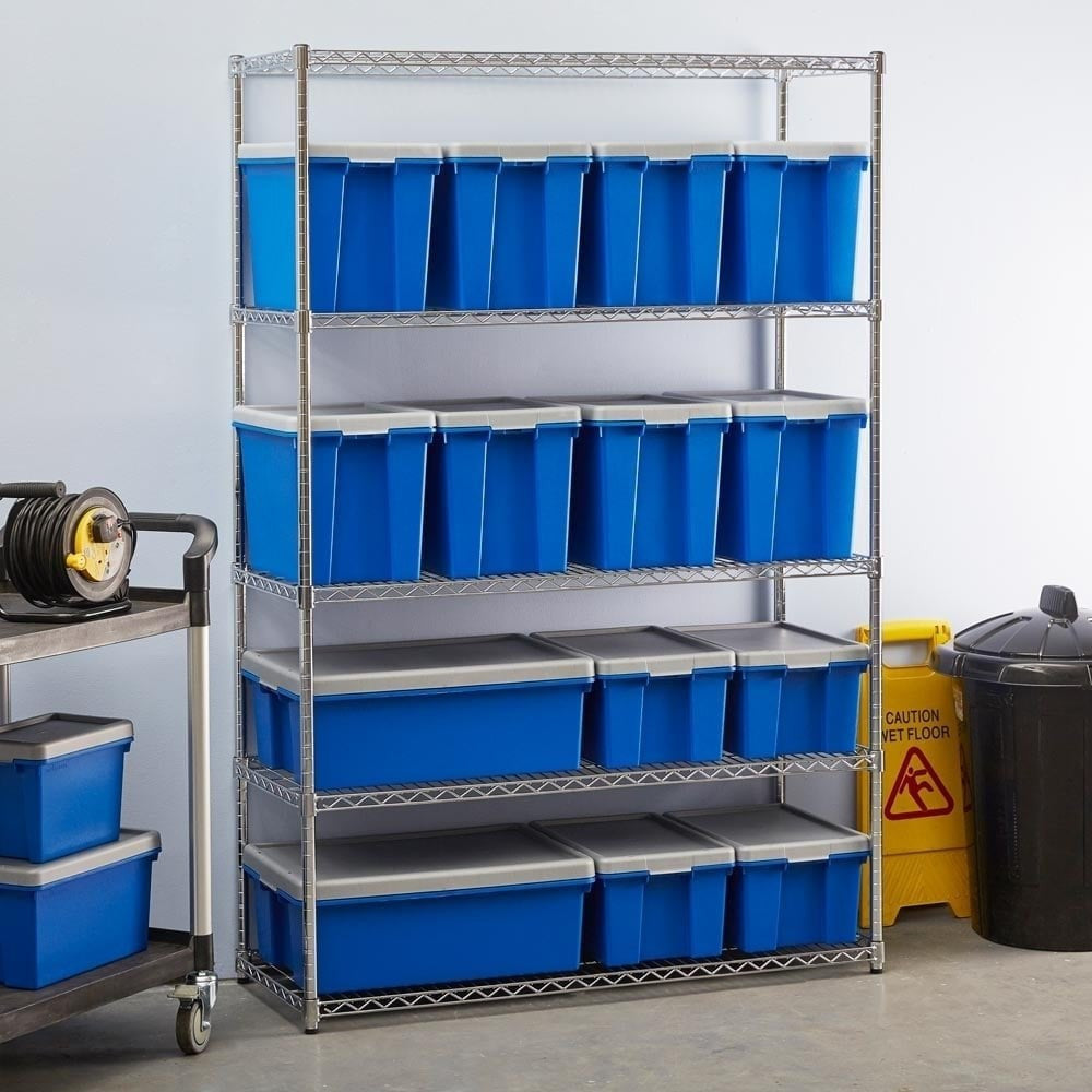 3 x 5 Tier Heavy Duty Chrome Wire Shelving Units - H1800 x D450mm