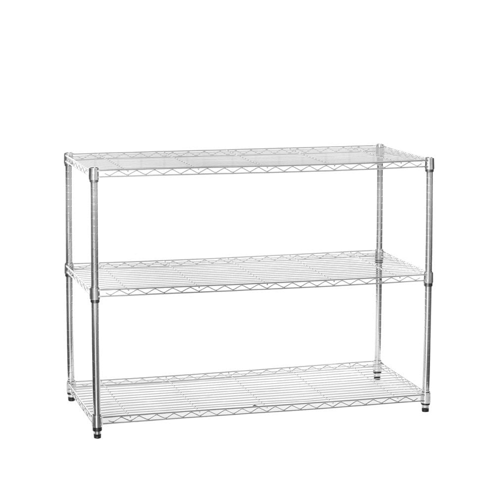 3 Tier Chrome Wire Shelving Unit - H900mm