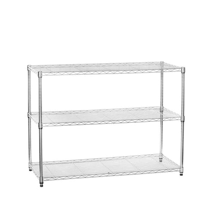 3 Tier Chrome Wire Shelving Unit - H900mm