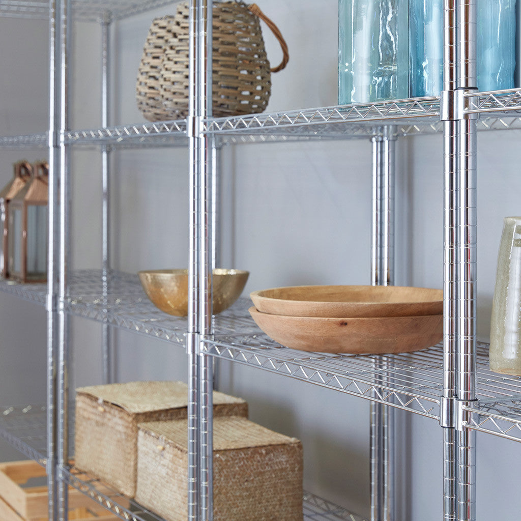 3 Tier Chrome Wire Shelving Unit - H900mm