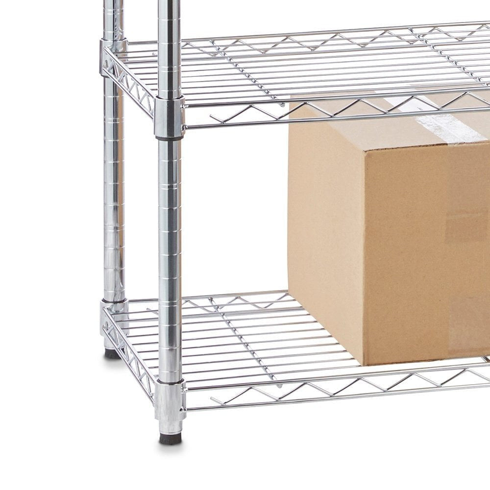 4 Tier Chrome Wire Shelving Unit - H900 x W750 x D350mm