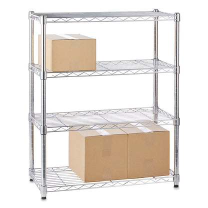 4 Tier Chrome Wire Shelving Unit - H900 x W750 x D350mm