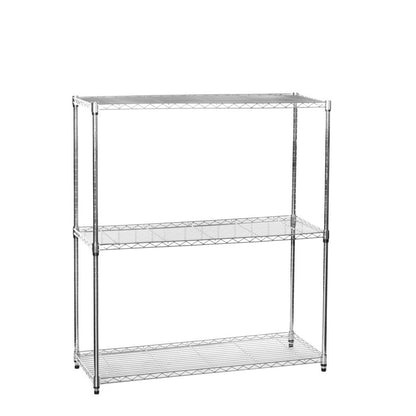 3 Tier Chrome Wire Shelving Unit - H1200mm