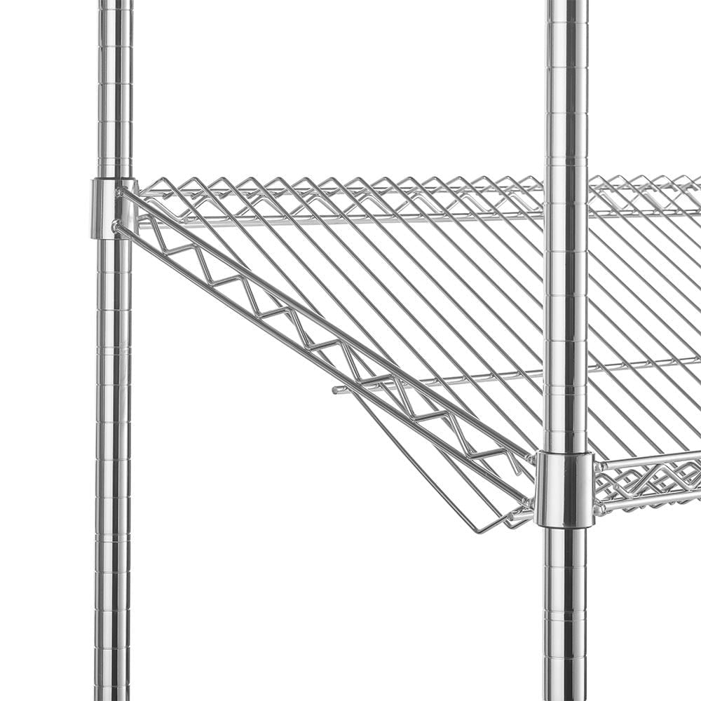 4 Tier Chrome Wire Shelving Unit with Slanted Shelves - H2100 x D450mm