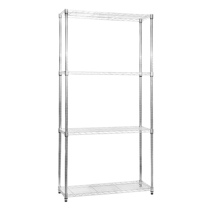 4 Tier Chrome Wire Shelving Unit - H1800 x D350mm