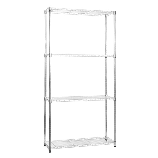 4 Tier Chrome Wire Shelving Unit - H1800 x D350mm
