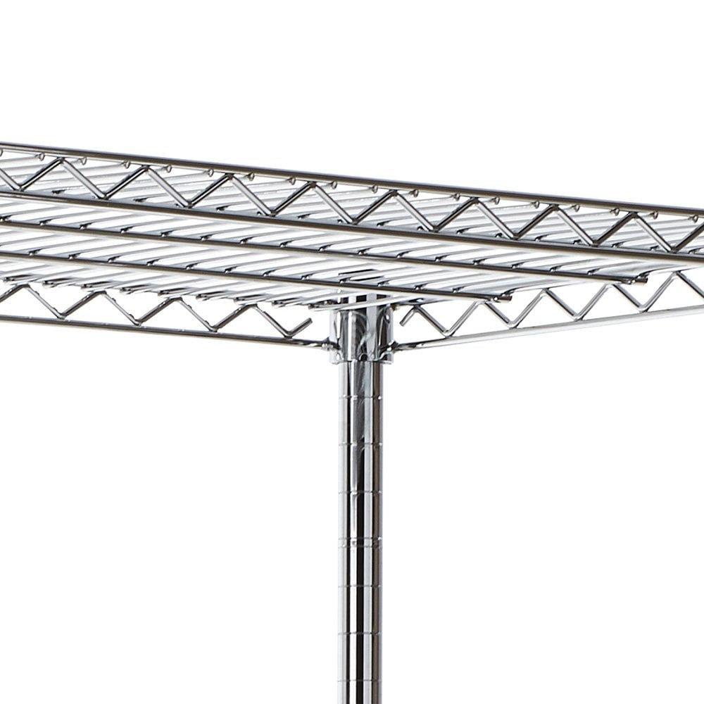4 Tier Heavy Duty Chrome Wire Shelving Unit - H1800 x D600mm